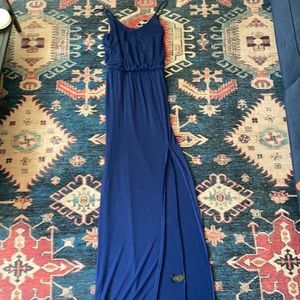 Spaghetti strap dress with leg slit